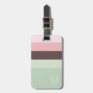 Streifen rosa, grün und braun gepäckanhänger