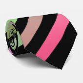 Streifen, rosa, grüne Krawatte (Gerollt)