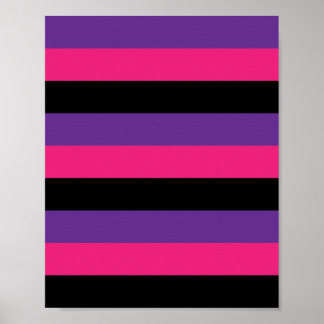 Streifen Rosa Lila Schwarz Hübsch Poster