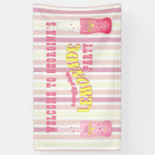 Streifen, rosa Limonade-Geburtstag Banner (Vertikal)
