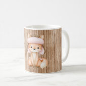 Streifen Rosa Orange Fuchs (was sagt der Fuchs?) Kaffeetasse (VorderseiteRechts)
