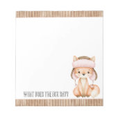 Streifen Rosa Orange Fuchs (was sagt der Fuchs?) Notizblock (Vorderseite)