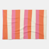 Streifen - Rosa, orange und Creme Geschirrtuch (Horizontal)