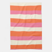 Streifen - Rosa, orange und Creme Geschirrtuch (Vertikal)