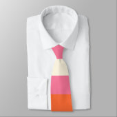 Streifen - Rosa, orange und Creme Krawatte (Gebunden)