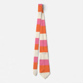 Streifen - Rosa, orange und Creme Krawatte (Rückseite)