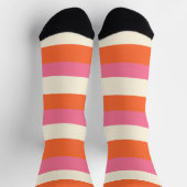 Streifen - Rosa, orange und Creme Socken (Oben)