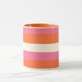 Streifen - Rosa, orange und Creme Tasse (Zentrum)