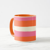 Streifen - Rosa, orange und Creme Tasse (Vorderseite Links)