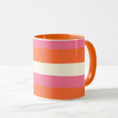 Streifen - Rosa, orange und Creme Tasse (VorderseiteRechts)