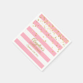 Streifen Rosa Rosa Rose Gold CHRISTENENDE BAPTISM Serviette (Ecke)