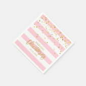 Streifen Rosa Rose Gold CHRISTENING Serviette (Ecke)