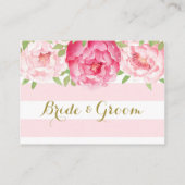 Streifen rosa Tischplattentafeln Platzkarte (Rückseite)