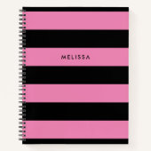 Streifen rosa und schwarz Moderner Minimalistische Notizblock (Vorderseite)