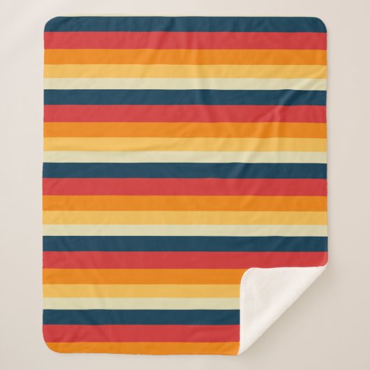 Streifen rot, blau, orange und gelb sherpadecke (Vorderseite)