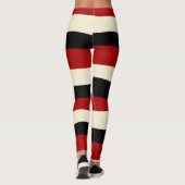 Streifen - Rot und Creme Leggings (Rückseite)