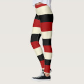 Streifen - Rot und Creme Leggings (Links)