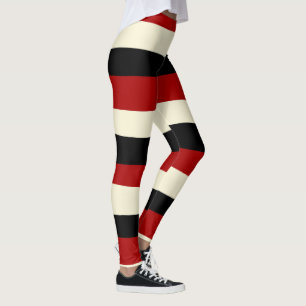 Streifen - Rot und Creme Leggings