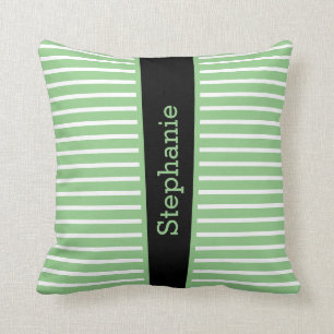 Streifen Sage Green Schwarz-weiß Individuelle Nam Kissen
