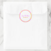Streifen Save the Date Aufkleber (Tasche)