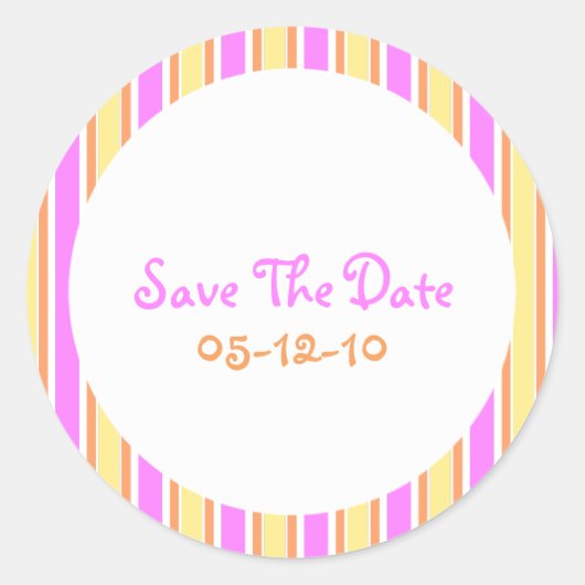 Streifen Save the Date Aufkleber (Vorderseite)