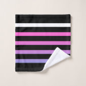 Streifen schwarz, blau und rosa badhandtuch set (Waschlappen)
