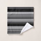 Streifen schwarz, grau, weiß badhandtuch set (Waschlappen)