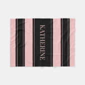 Streifen Schwarz-Rosa-Individuelle Name Fleecedecke (Vorderseite (Horizontal))