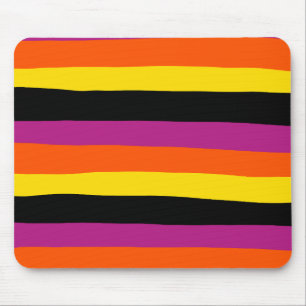 Streifen - schwarz, rosa, orange und gelb mousepad