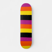 Streifen - schwarz, rosa, orange und gelb skateboard (Vorne)