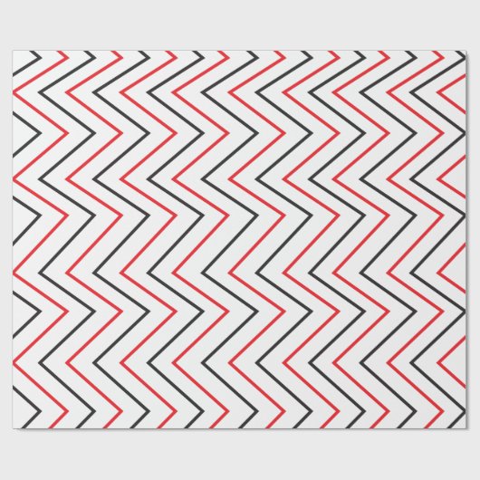 Streifen Schwarz-Rot-Muster für vertikale Streifen Geschenkpapier (Flach)