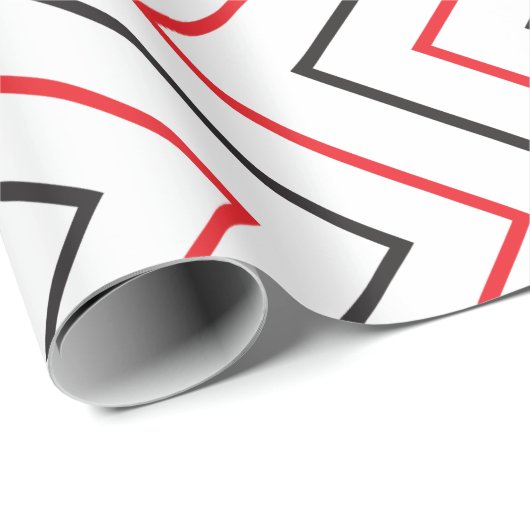 Streifen Schwarz-Rot-Muster für vertikale Streifen Geschenkpapier (Rolleneckpunkt)