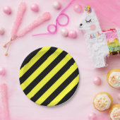 Streifen schwarz und gelb pappteller (Party)