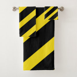 Streifen schwarz und gelb Streifen Streifen Streif Badhandtuch Set
