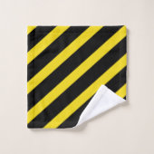 Streifen schwarz und gelb Streifen Streifen Streif Badhandtuch Set (Waschlappen)
