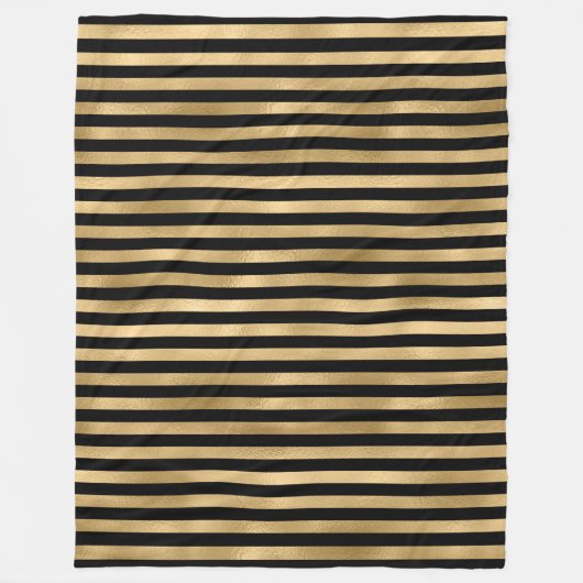 Streifen, schwarz und gold, gefroren fleecedecke (Vorderseite)