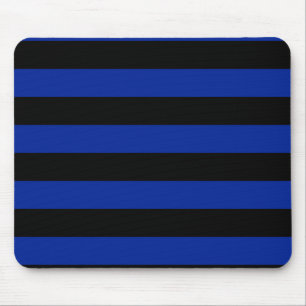 Streifen - schwarz und Kaiserblau Mousepad