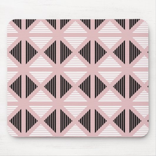 Streifen schwarz und rosa mousepad (Vorne)