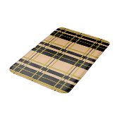 Streifen Schwarz und Rose Gold Badematte (Schrägansicht)