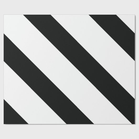 Streifen (schwarz und weiß) | Diagonal) Jede benut Geschenkpapier (Flach)