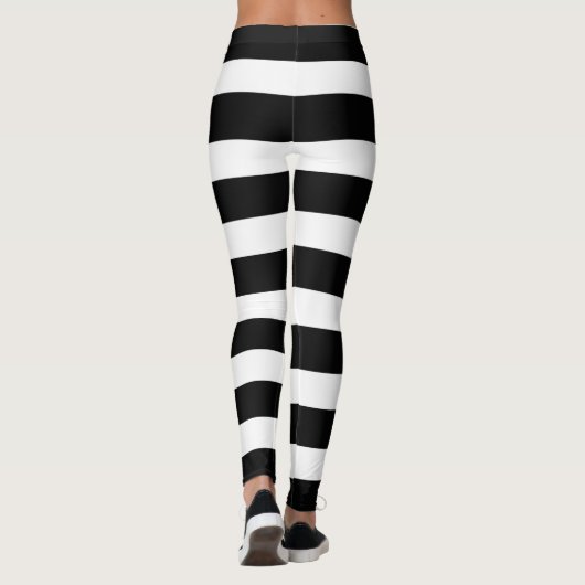 Streifen schwarz und weiß leggings (Rückseite)