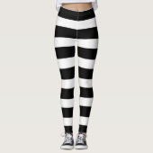 Streifen schwarz und weiß leggings (Vorderseite)