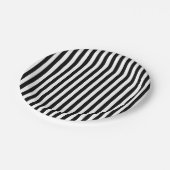 Streifen schwarz und weiß mittlerer Größe Pappteller (Schrägansicht)