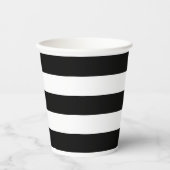 Streifen schwarz und weiß pappbecher (Vorderseite)