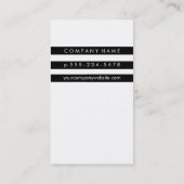 Streifen / Schwarz und Weiß Visitenkarte (Rückseite)