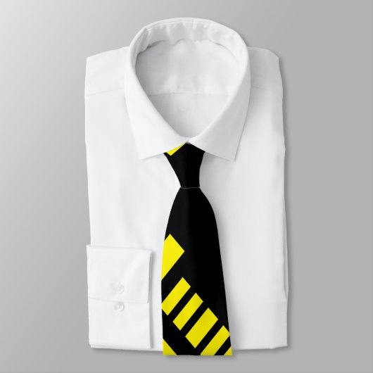 Streifen.Schwarz-weiß 01 B Gelb BG Krawatte (Gebunden)