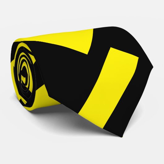 Streifen.Schwarz-weiß 01 B Gelb BG Krawatte (Gerollt)