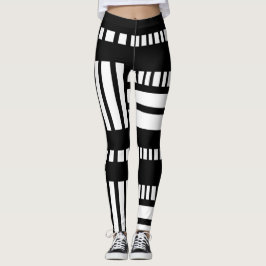 Streifen.Schwarz-weiß 01 Leggings