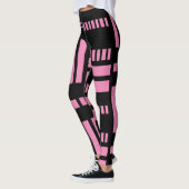 Streifen.Schwarz-weiß 01 Rosa BG Leggings (Links)