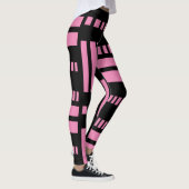 Streifen.Schwarz-weiß 01 Rosa BG Leggings (Rechts)